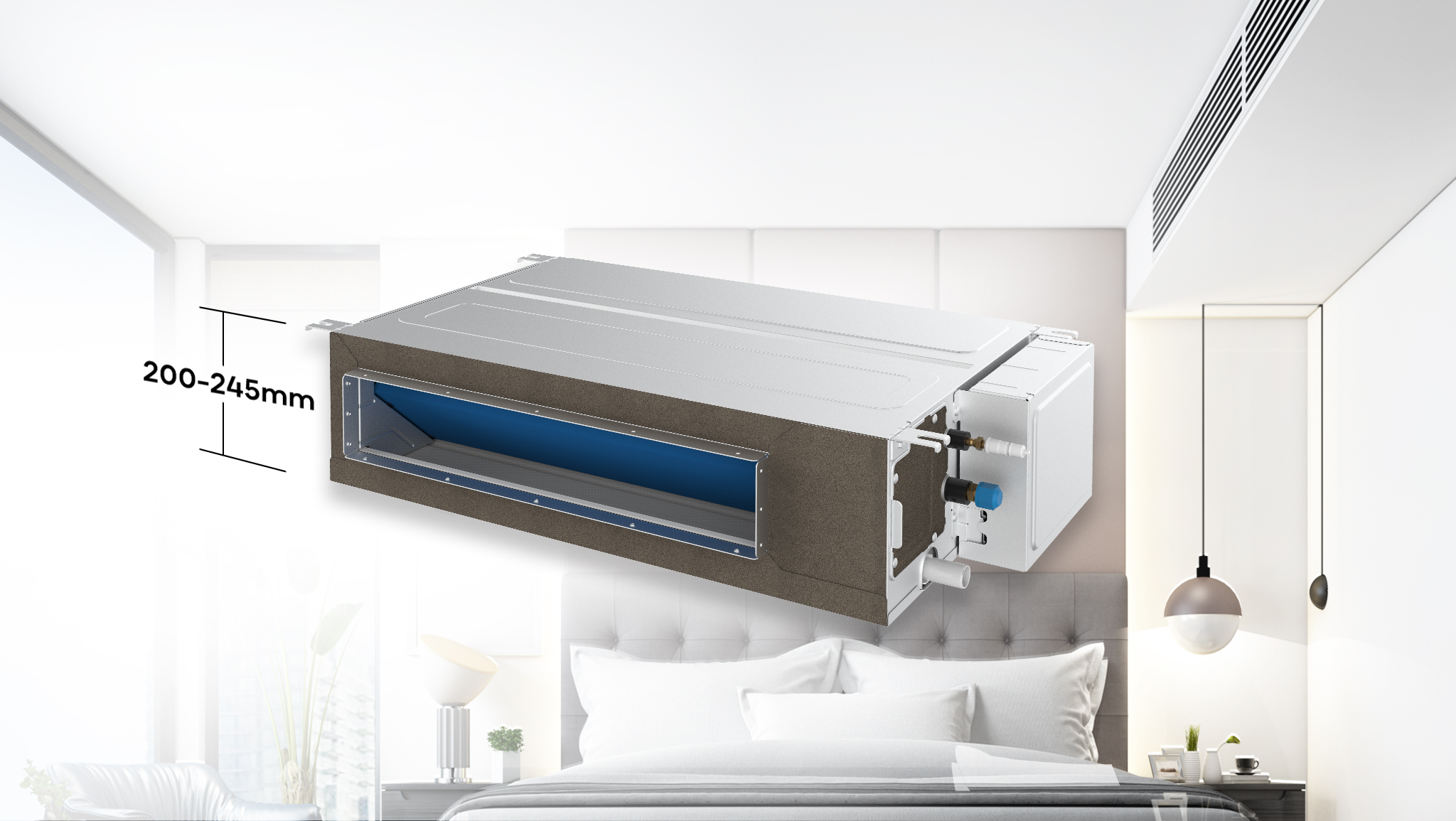 Minh họa dàn lạnh giấu trần thuận tiện tiếp cận của Casper DC-18IS35