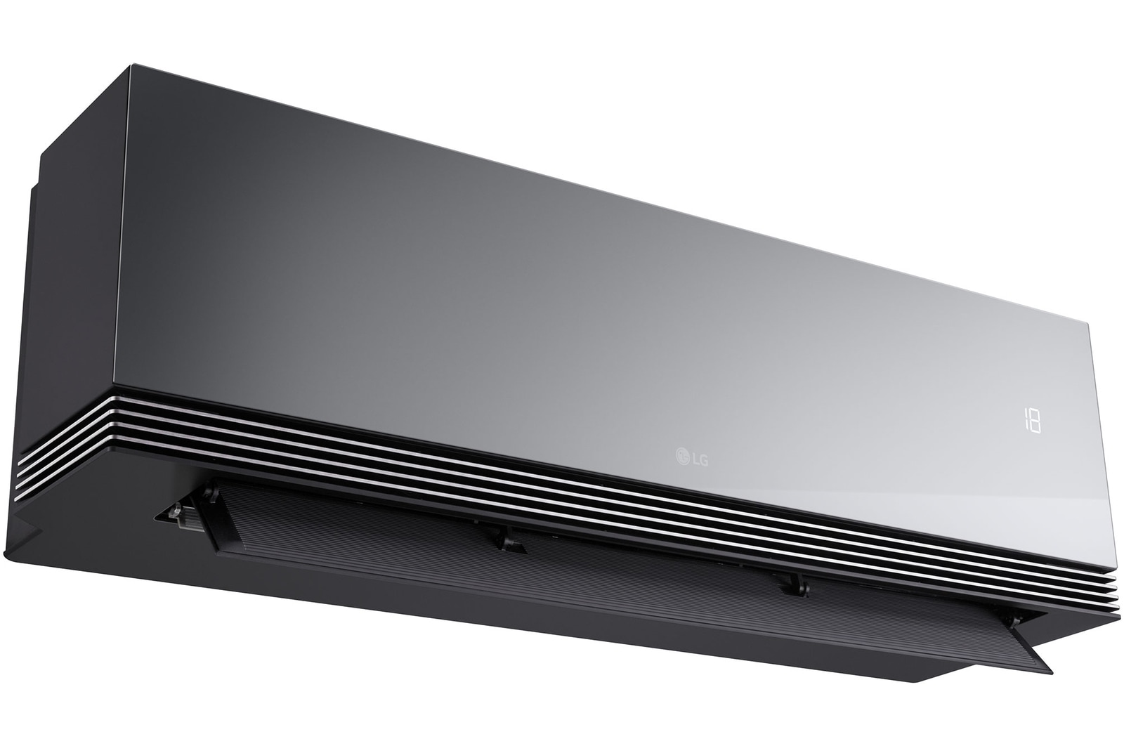 Góc nhìn từ dưới với cửa gió mở của LG IAC18B1