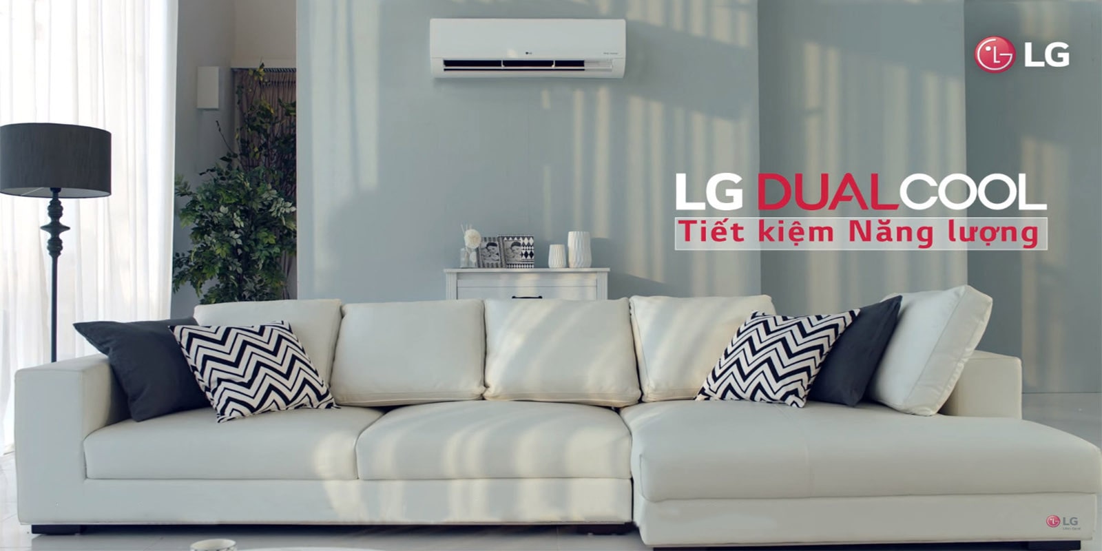 Máy lạnh LG DUALCOOL trong không gian phòng khách