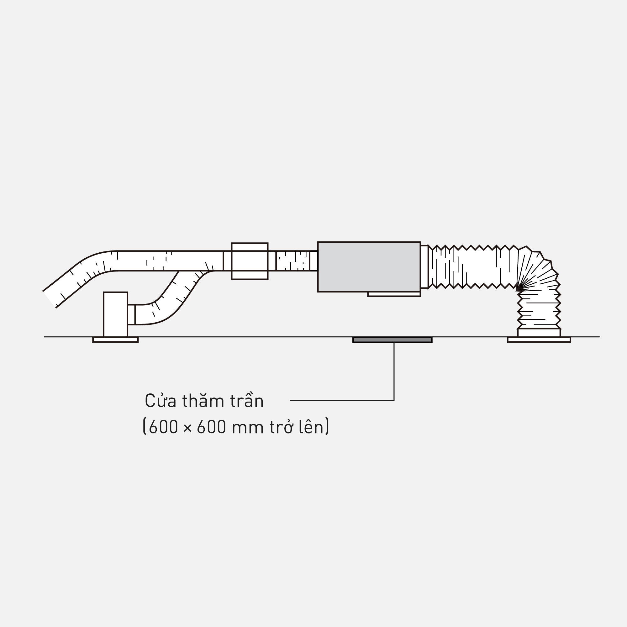 Bố trí lối tiếp cận và cửa thăm trước khi đóng trần