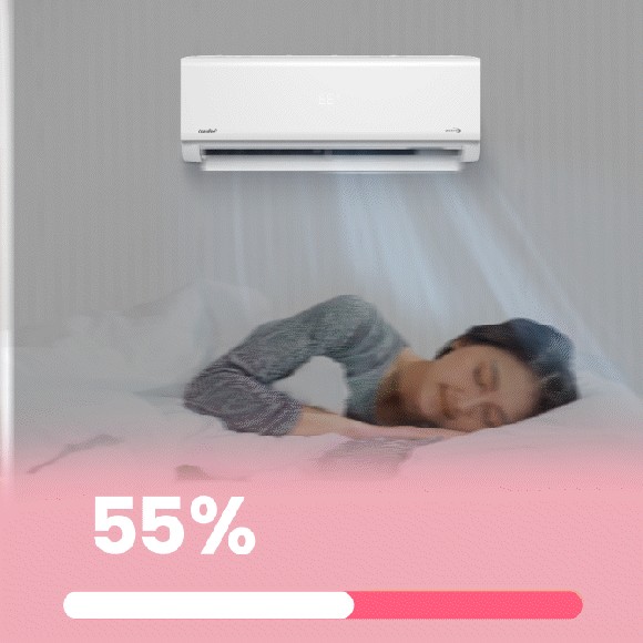 Minh họa lựa chọn mức công suất với gear trên trang máy lạnh Comfee CFS-18VWGF-V