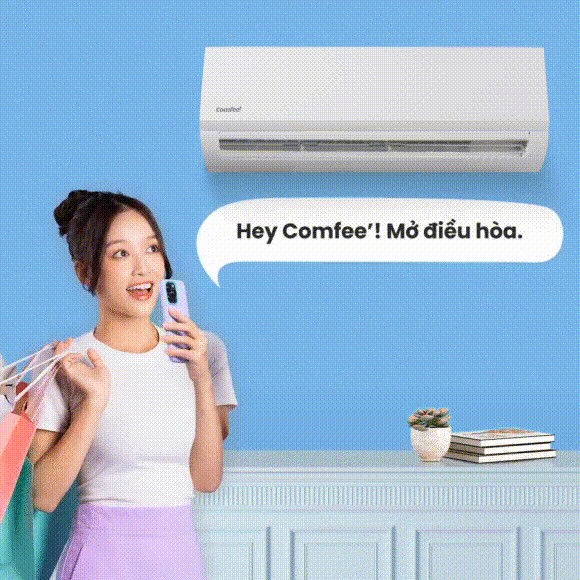 Minh họa điều khiển từ xa cùng smarthome trên trang máy lạnh Comfee CFS-10FWFF-V