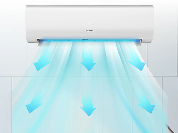 Máy lạnh Hisense AS-18TW4RGATU00, minh họa phân phối luồng gió
